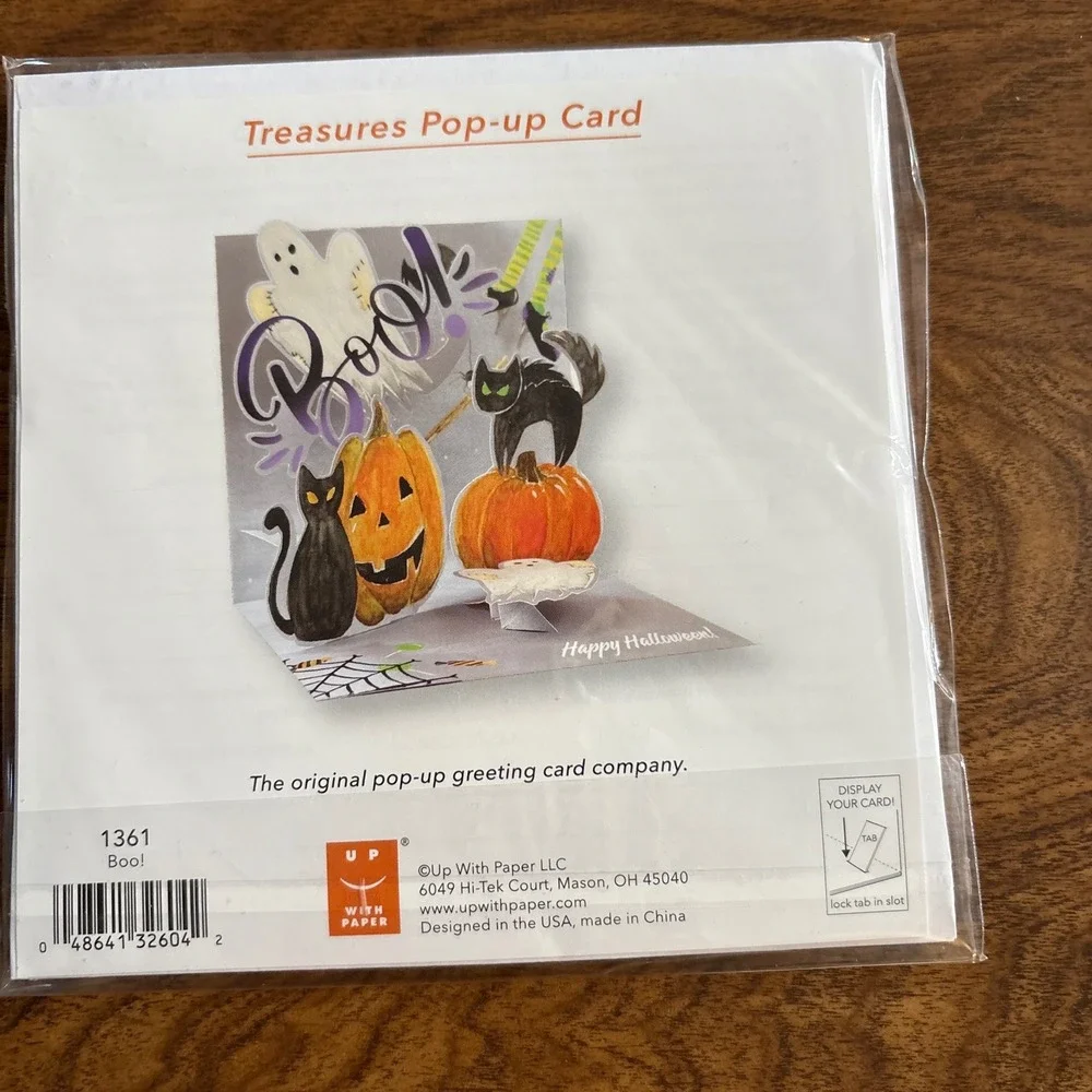 2 Halloween Pop Up Cards Pumpkin‎ Ghost Fall Cards Black Cat Jack-o'-lantern